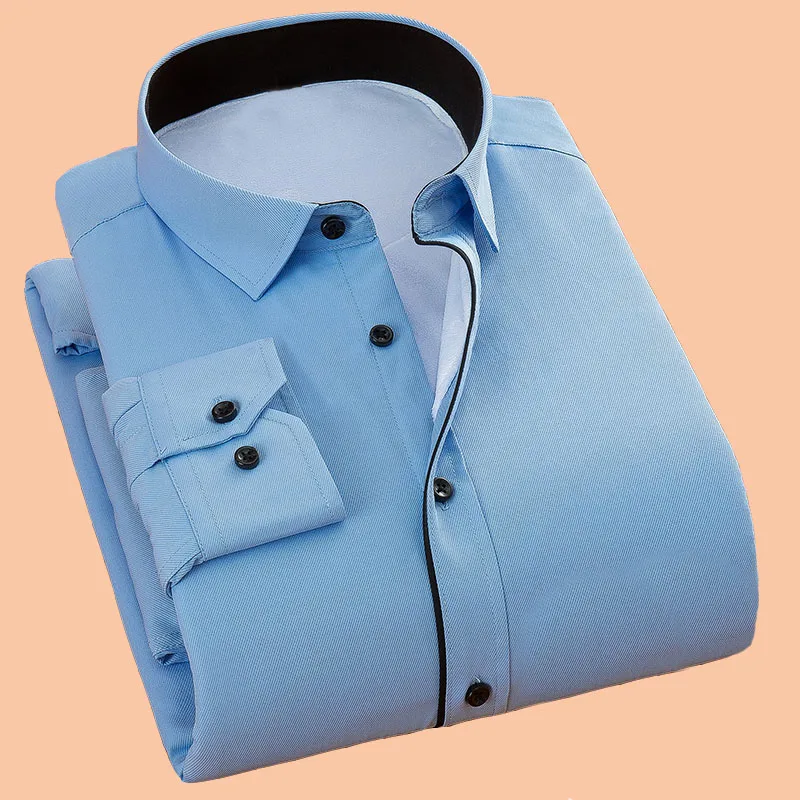 M2-704 MFERLIER, зима-осень, мужские рубашки, 5XL, 6XL, 7XL, 8XL, 9XL, плюс размер, длинный рукав, повседневная, сохраняет тепло, большие размеры, мужские рубашки, 8 цветов - Цвет: M2-704