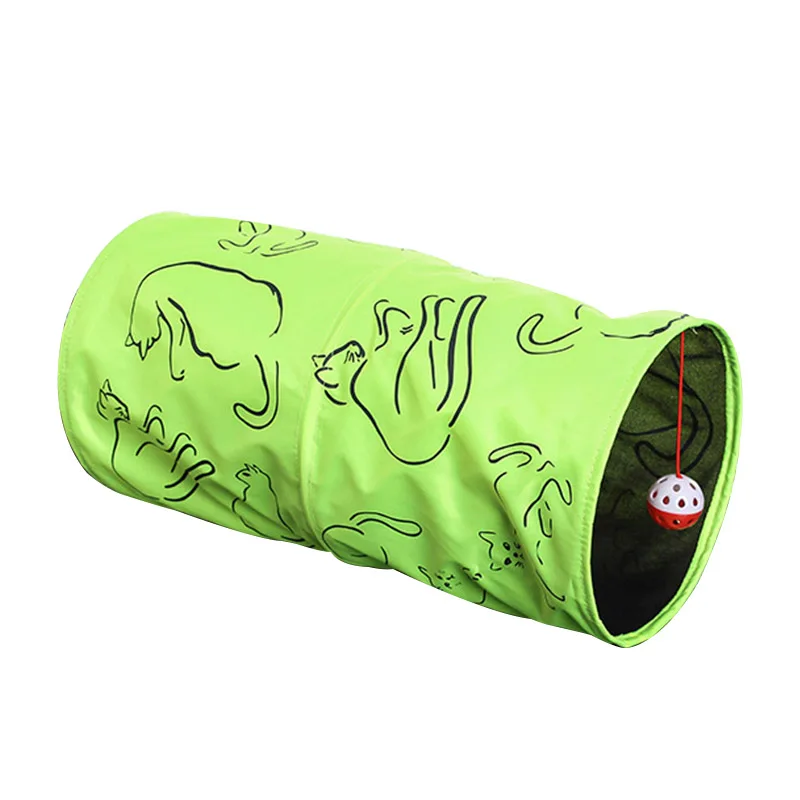 green Yvyoo Кошка Туннель сложенный Крытый открытый pet Товары для кошек обучение игрушка котенок кролик туннель игрушка с мячом забавный кот туннель дом Игрушечные лошадки - Цвет: green