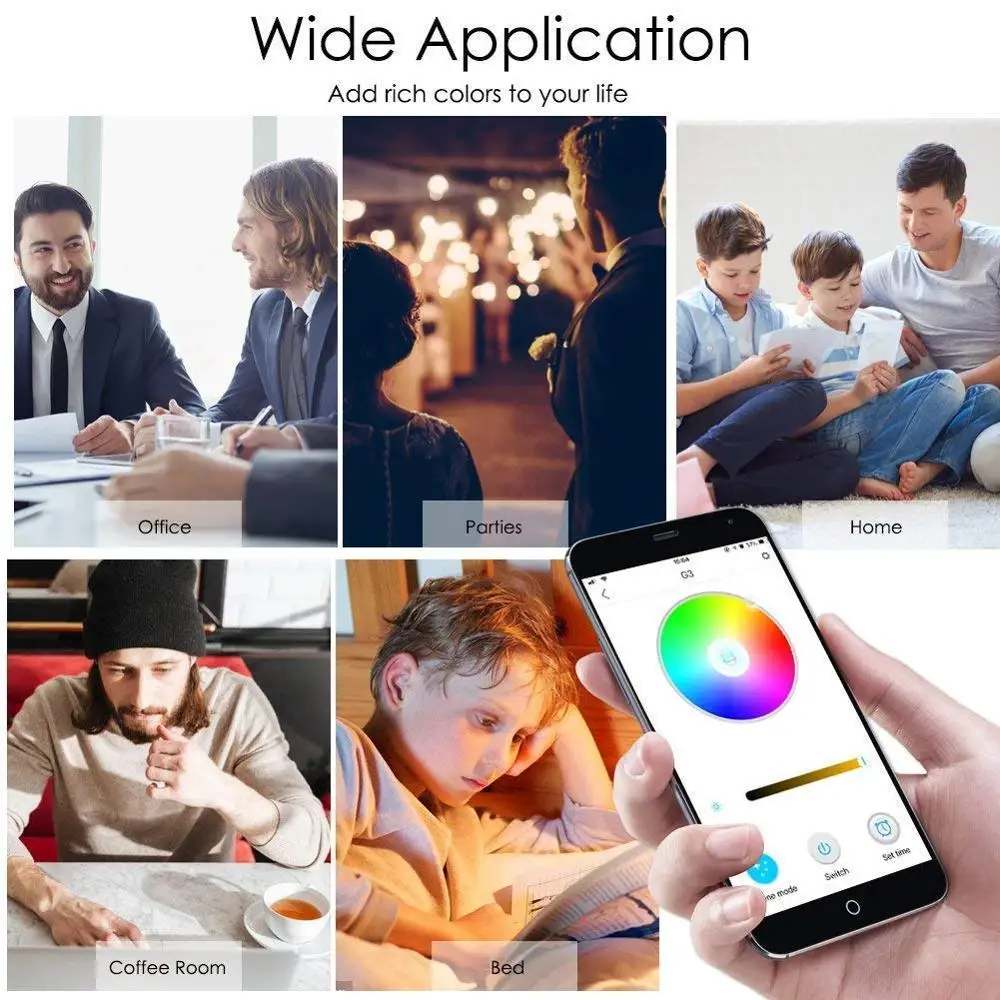 Умная лампа E12 светодиодный 5 Вт для Alexa, Google Assistant и Siri, Wi-Fi с регулируемой яркостью RGBW смартфон управление СВЕТОДИОДНЫЙ свеча для домашней лампы 6 шт