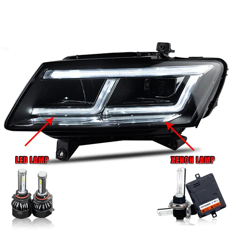 LED HighBeam 2 шт. светодиодный фары для Audi Q5 2009- светодиодный автомобильный фонарь ангельские глазки ксенон HID комплект Противотуманные фары светодиодный дневные ходовые огни - Цвет: LED HighBeam