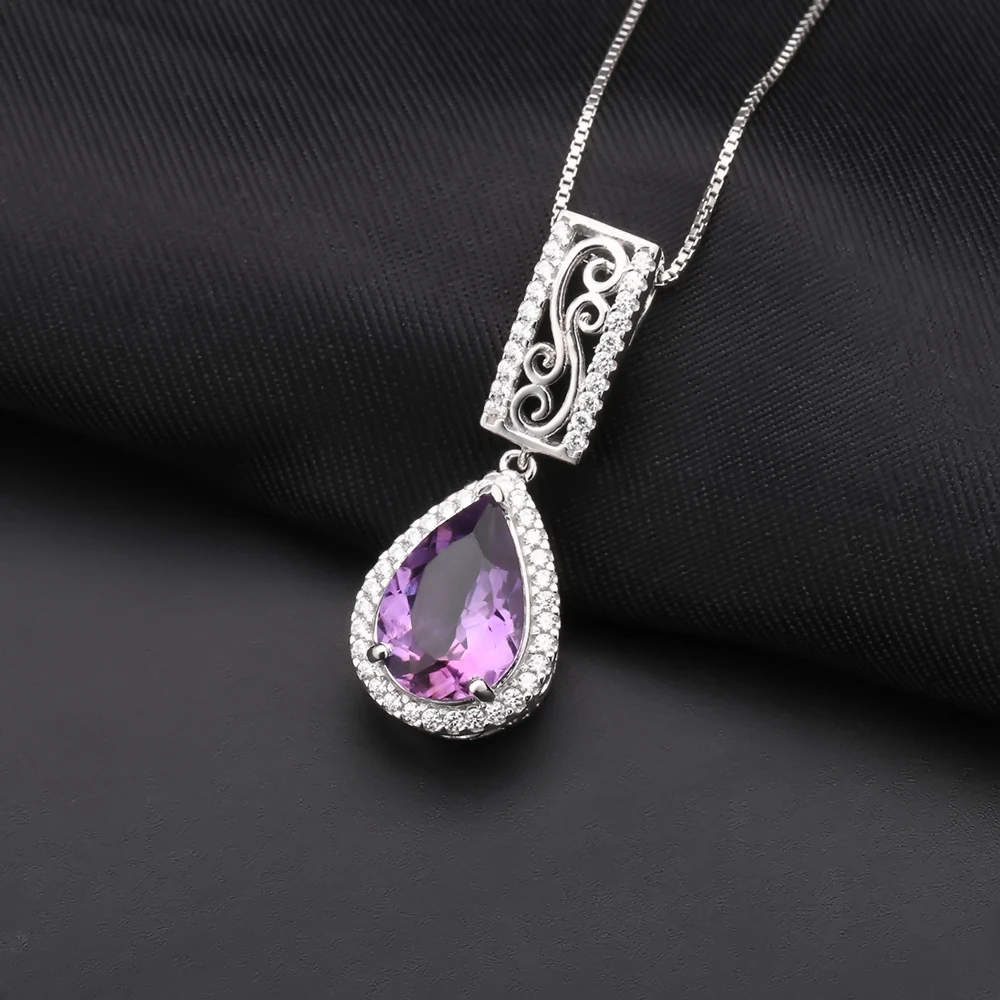 Женский кулон с натуральным аметистом GEM'S ювелирное изделие из стерлингового
