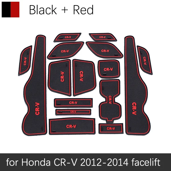 Red CRV 12-14 Противоскользящими резиновыми затворный слот, циновка чашки для Honda CR-V 2007-2011 2012 2013 CRV CR V аксессуары Стикеры - Название цвета: Red CRV 12-14