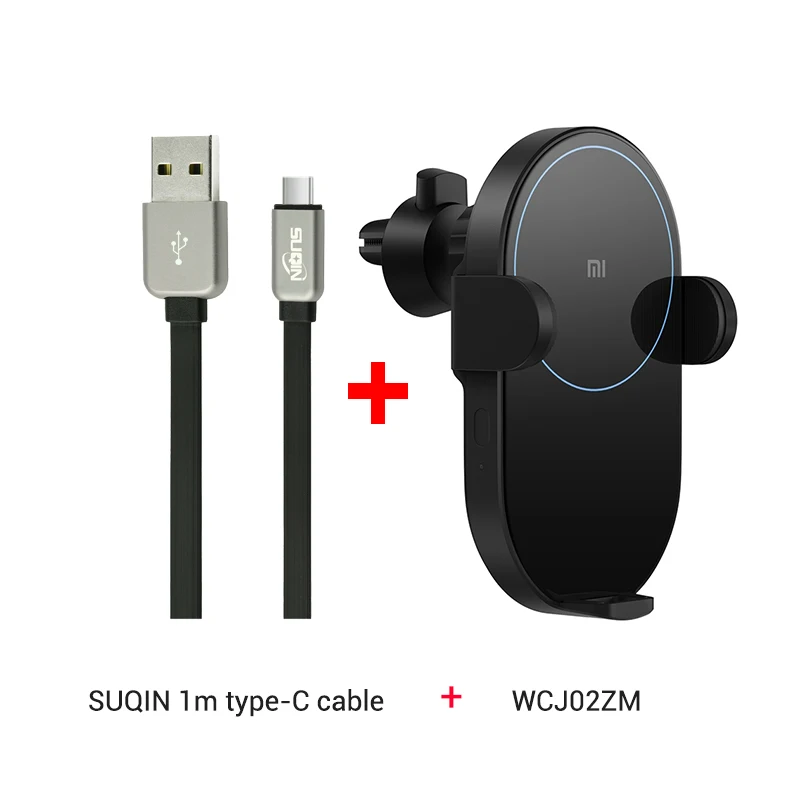 add Type C Cable Xiaomi Mi 20 Вт беспроводное автомобильное зарядное устройство 2.5D стекло Электрическое Авто зажимное кольцо Горит Зарядка для смартфонов iPhone - Тип штекера: add Type C Cable