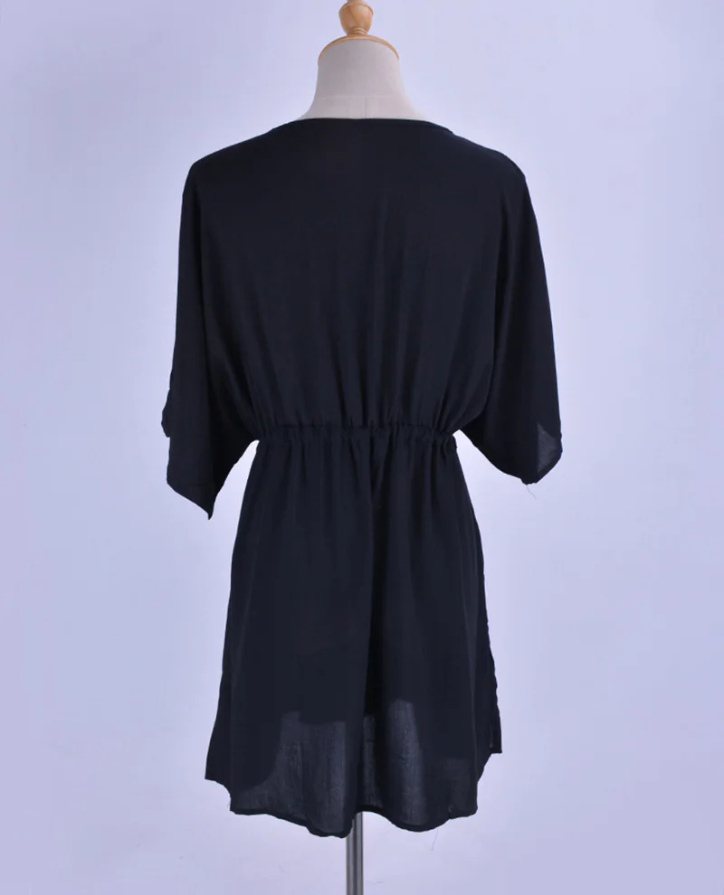 Fitshinling вышивка цветок винтажное пляжное платье в стиле бохо глубокий v-образный