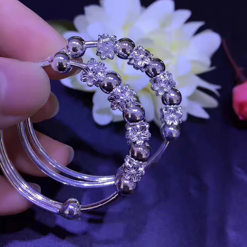 Браслеты Обручи из серебра 990 пробы для девочек и мальчиков Детские Модные