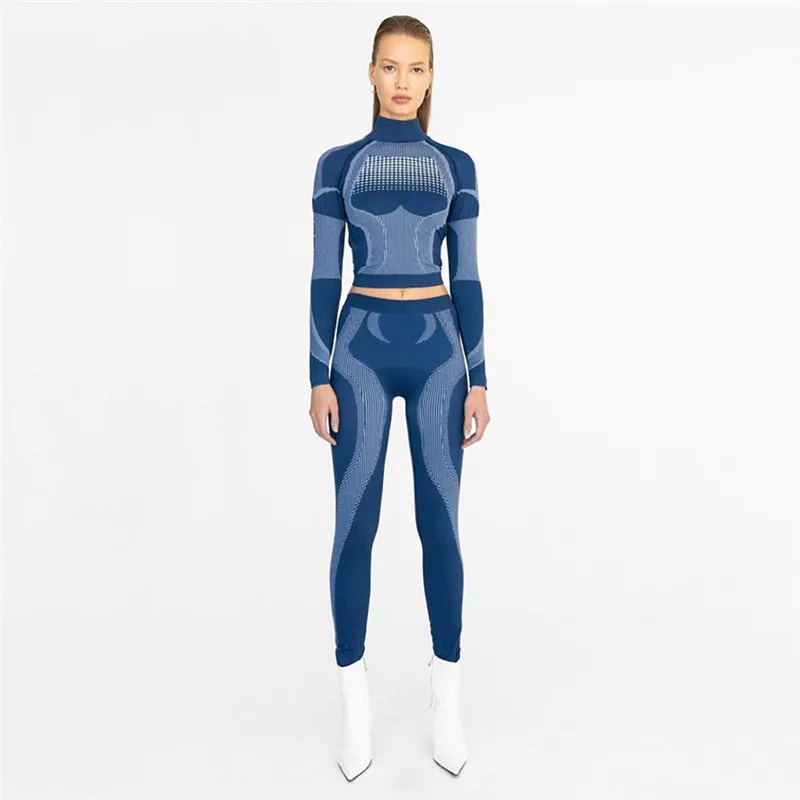 Женский комплект из 2 предметов женский короткий топ спортивный костюм с высоким