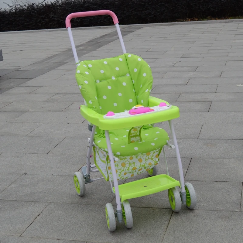 Легкая портативная детская коляска с четырьмя колесами складной амортизатор