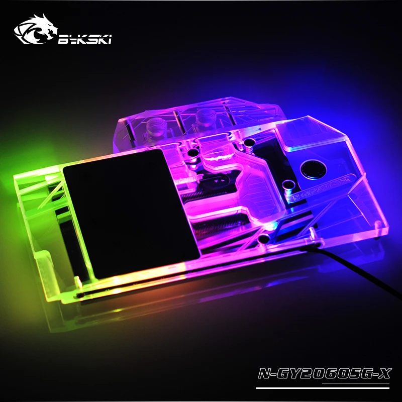 Bykski водного блока использовать для GALAX GAINWARD RTX2060/KFA2 2060 GTX1660 Ti [1-Click OC] Полное покрытие медный радиаторный блок/A-RGB/RGB