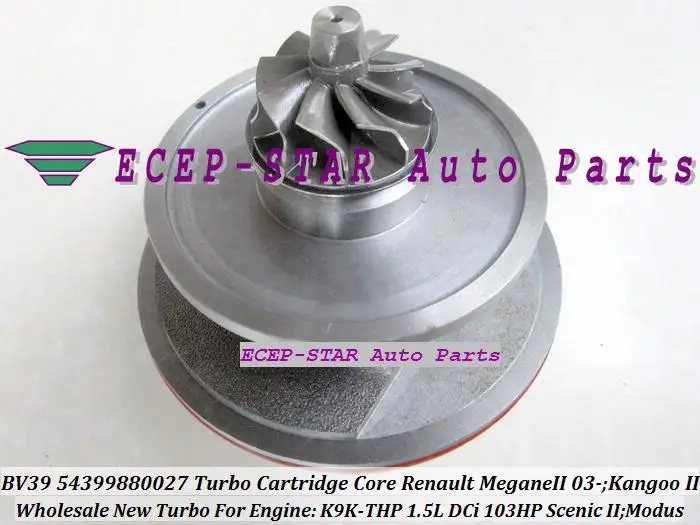 Бесплатная доставка Картридж Turbo CHRA Core BV39 54399880027 8200204572 8200578315 8200360800 для Renault Megane K9K
