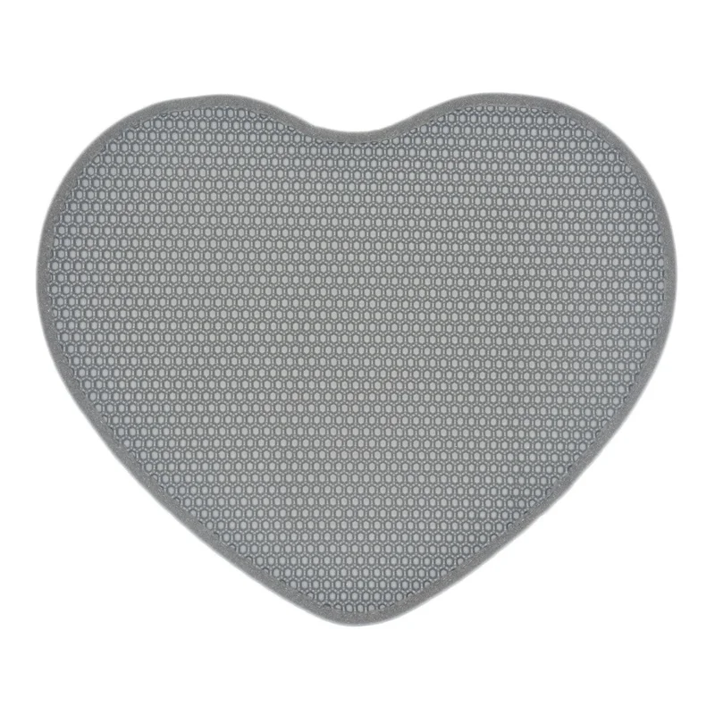 Grey 62,5*52 см Коврик для кошачьего туалета коврик с сердечком коврик для кошачьего туалета коврик для песка коробка для туалета кровати коврик для еды для кошек водонепроницаемый коврик для ловли - Цвет: Grey