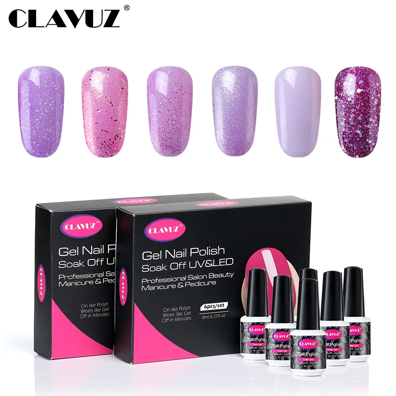 CLAVUZ 6 шт./компл. телесный серый розовый красный цвет УФ-гель для ногтей набор 8 мл
