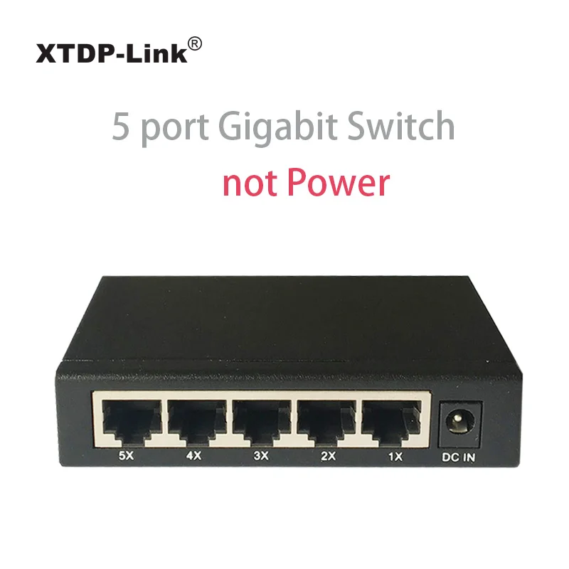 Сетевые коммутаторы завод США ЕС вилка ноутбук 5 портов Gigabit Ethernet коммутатор Самый дешевый 5 портов s коммутатор 10/100/1000 - Цвет: matel no power