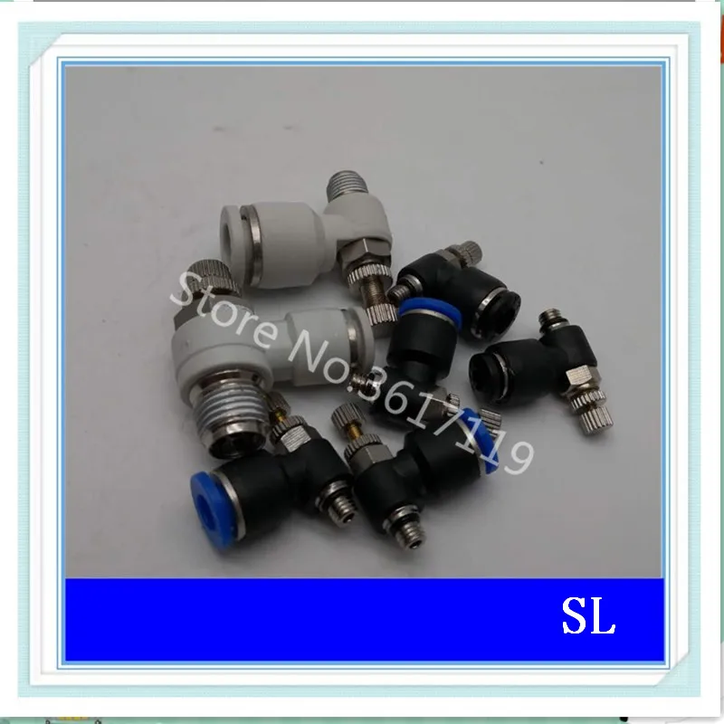 

50pcs/lot SL6-M6 Pneumatic quick connector throttle valve