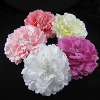 free shipping 12pcslot 4 artificial flower silk peony flower hair alligator clip brooch pin hair accessory