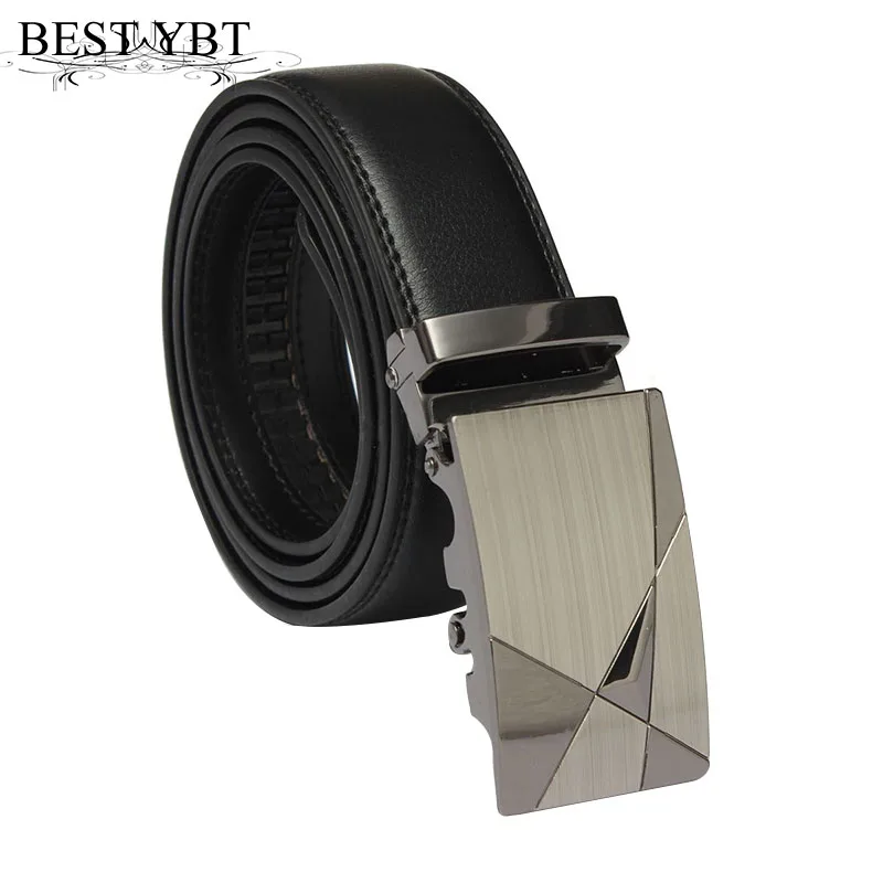 Лучший YBT мужской бутик пояс роскошный черный кожаный ремень с автоматической