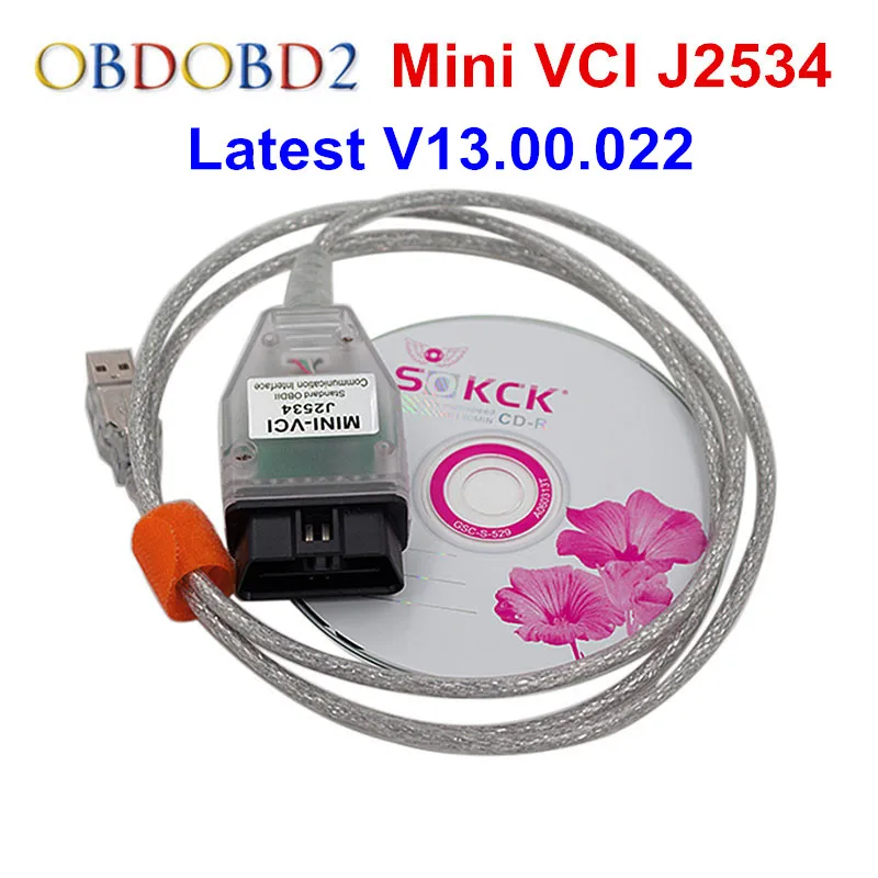 Последний V14.20.019 мини VCI интерфейс для TOYOTA TIS Techstream MINI-VCI FT232RL чип J2534 OBD2 Диагностический кабель - Цвет: Mini VCI