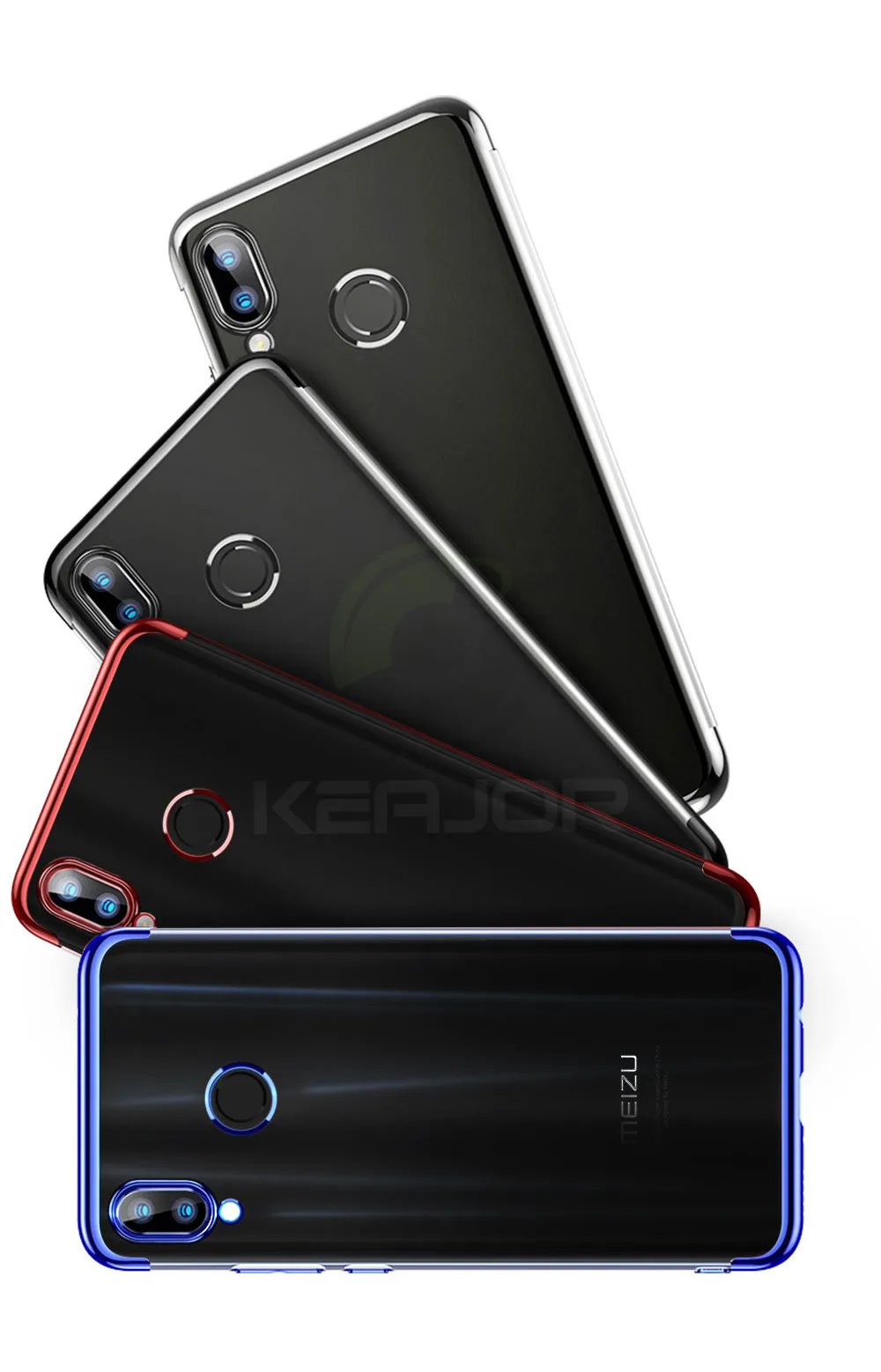 Чехол Keajor для Meizu Note 9, чехол, мягкое покрытие, ТПУ, силикон, Роскошный прозрачный бампер, чехол для Meizu Note 9, чехол для телефона