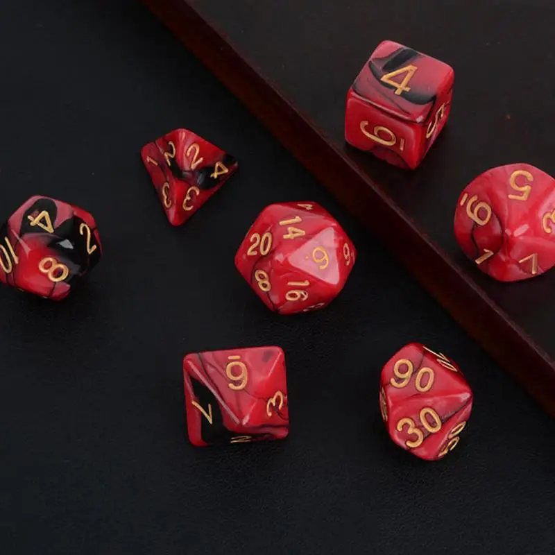 7 шт. набор игральных костей с эффектом туманности покер d& d d4 d6 d8 d10 d% d12 d20 многогранные TRPG игры rpg игры в кости
