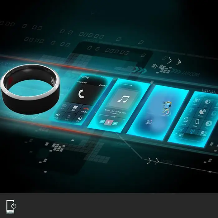 Водонепроницаемый интеллектуальный цифровой смарт-кольцо NFC носимый для NFC черный мобильный телефон