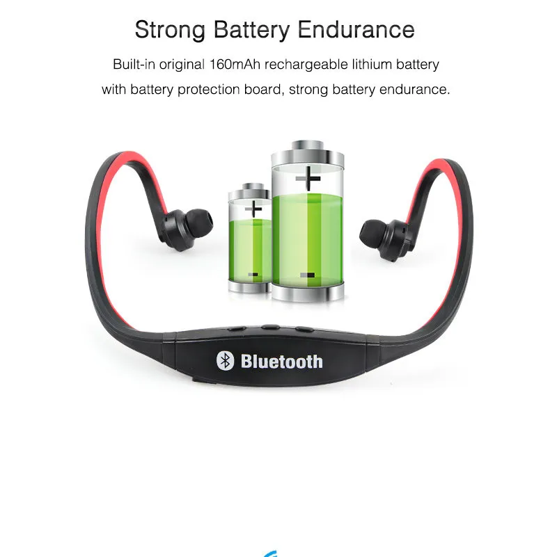JQAIQ Bluetooth гарнитура спортивные беспроводные наушники Поддержка Tf/sd карты Bluetooth наушники Музыкальная гарнитура с микрофоном для телефона Xiaomi