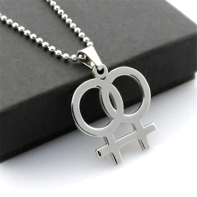 Ожерелье с подвеской символом ЛГБТ из нержавеющей стали|female symbol|female symbol jewelrylgbt