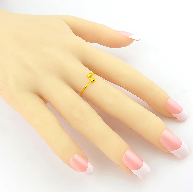 Новое поступление Женское кольцо из желтого золота 24 карата Открытое для