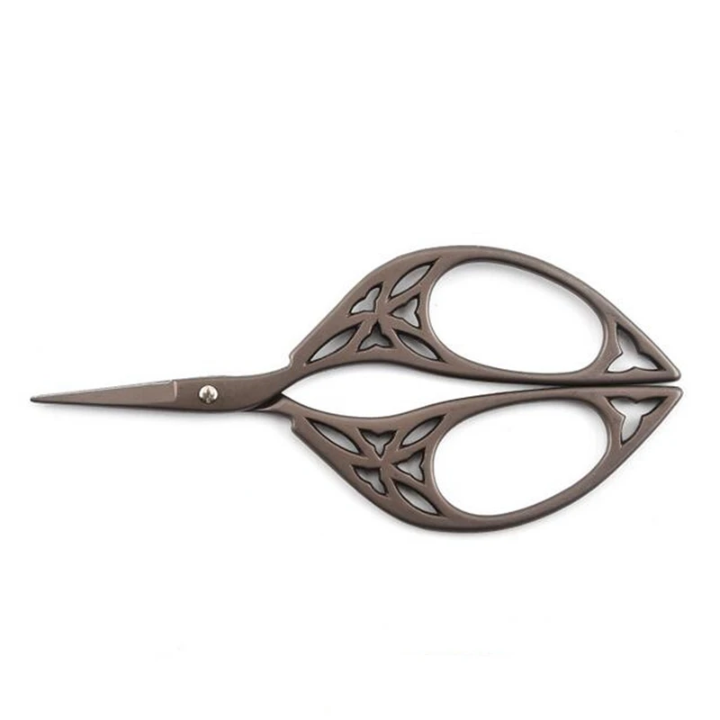 YZ brown 1PCS VOILEY 1 шт./лот Нержавеющая сталь Европейский старинные Ножницы Античная Цветочные Швейные ножницы для рукоделия портной ножницы ткань DIY инструменты ножницы по металлу портновские ножницы ножницы кухонные ножницы - Цвет: YZ brown 1PCS