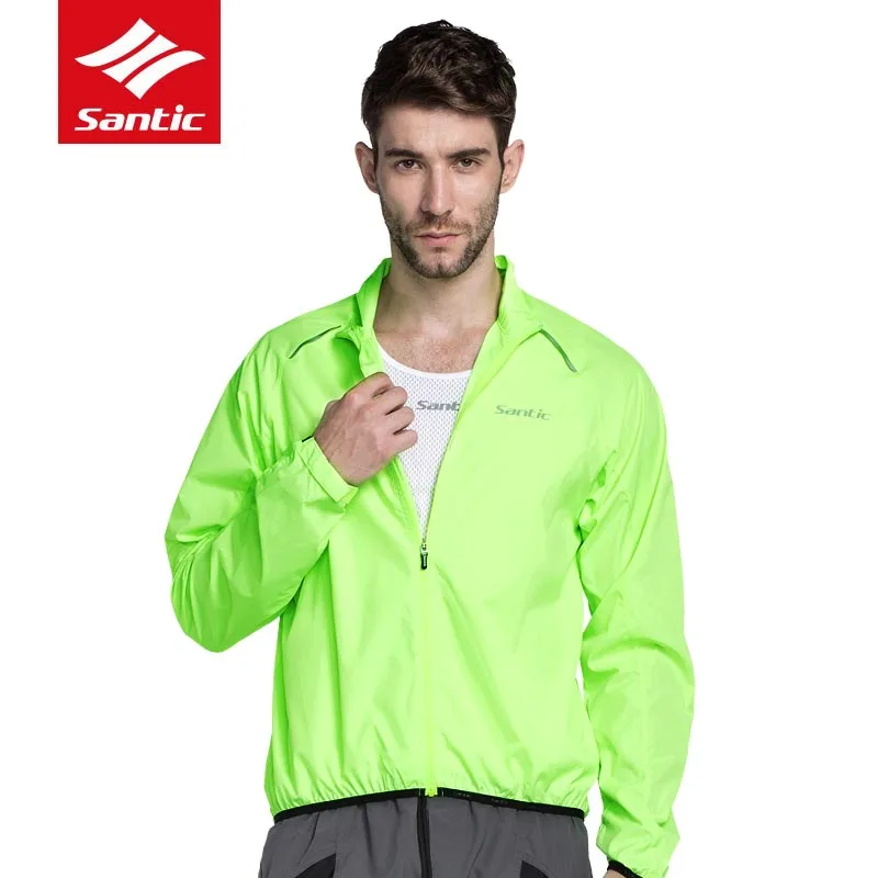 Santic Men Bicycle Cycling Waterproof Jackets UPF30 MTB Road Bike Rain Raincoat Long Sleeve Sun-protective Cycling Clothings