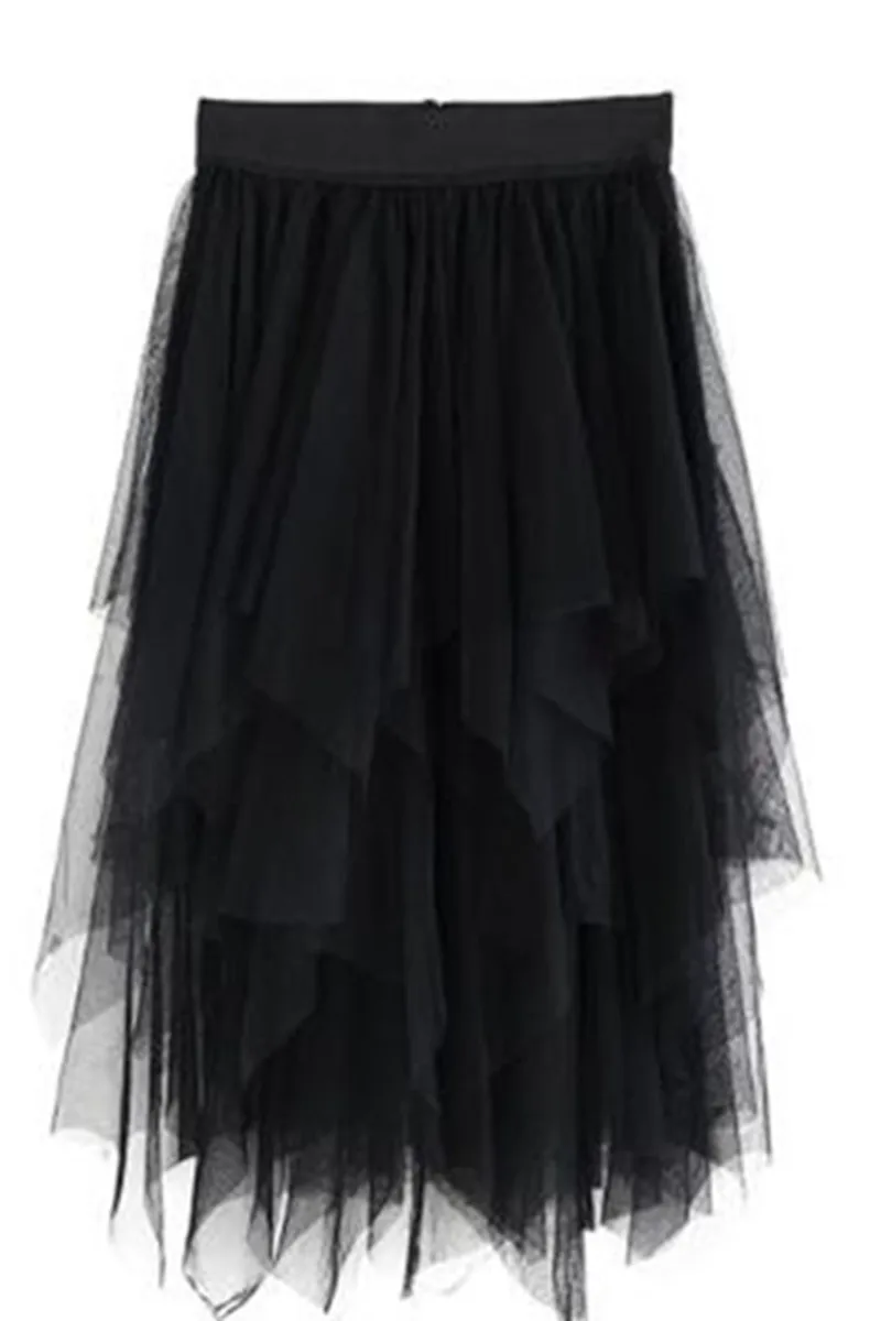 Модная эластичная длинная юбка из тюля с высокой талией Женская сетчатая пачка