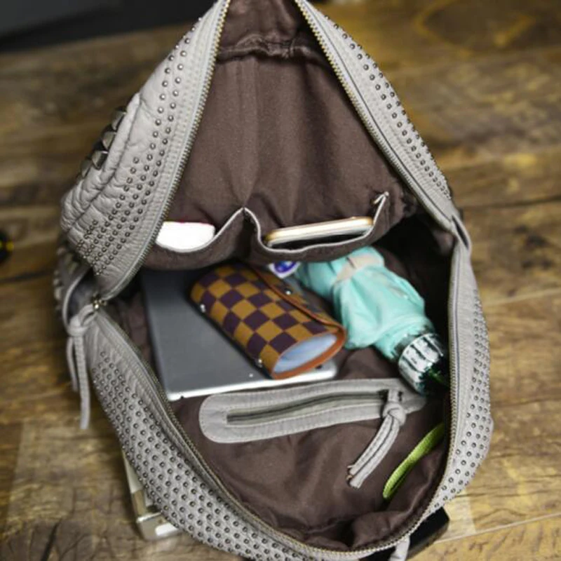 Женские кожаные рюкзаки с заклепками школьные для девушек и 2019|student school bag|backpack