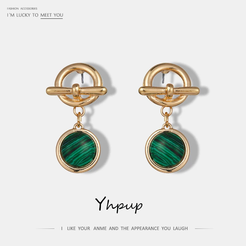 Женские серьги подвески Yhpup маленькие элегантные длинные из золотистого