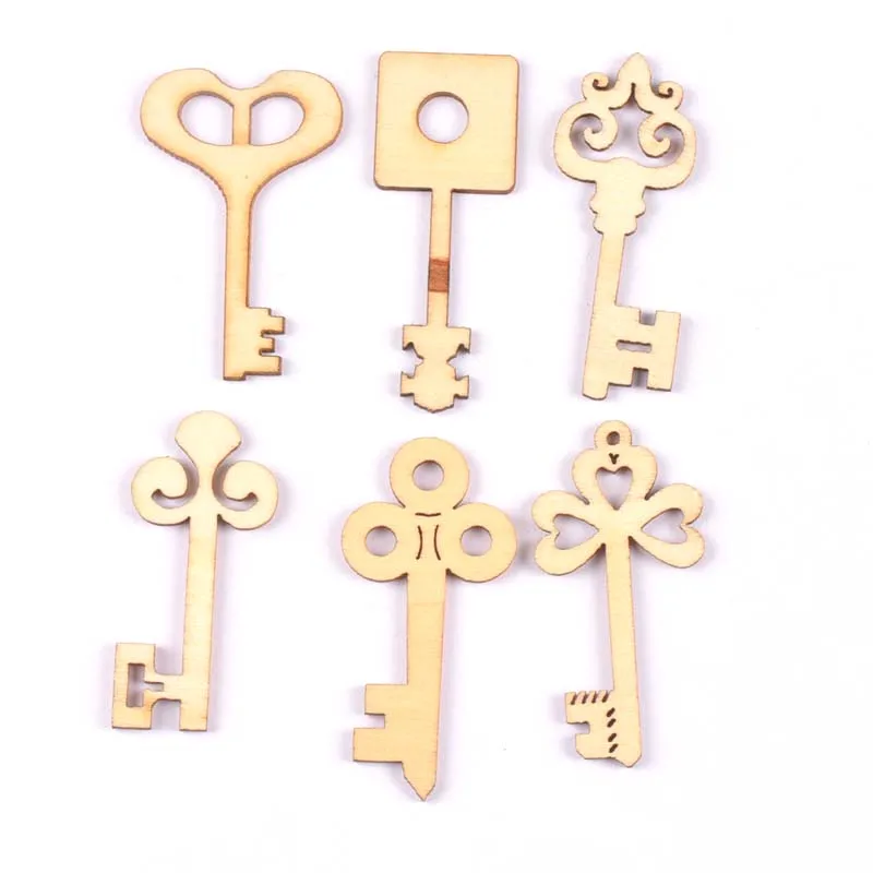 20 шт. смешанный узор для ключей Натуральный Деревянный Скрапбукинг ремесло