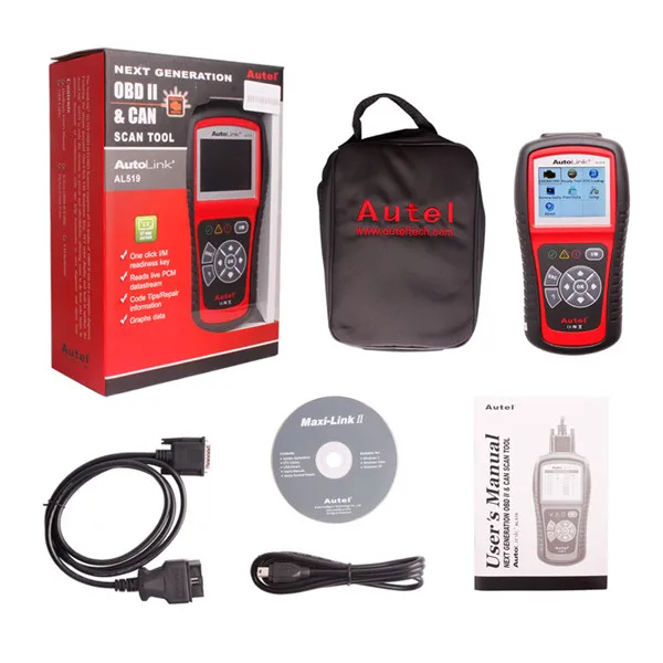 Оригинальный Autel Автоссылка AL519 OBD II и может сканер инструмент multi языки код