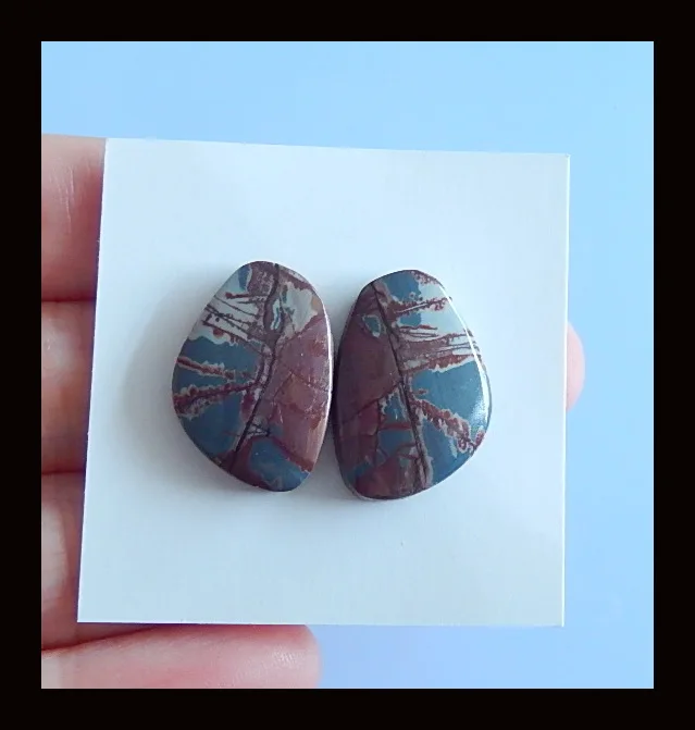 Пара кабошонов из натуральной яшмы чохуа модная пара для ювелирных изделий 19x13x4