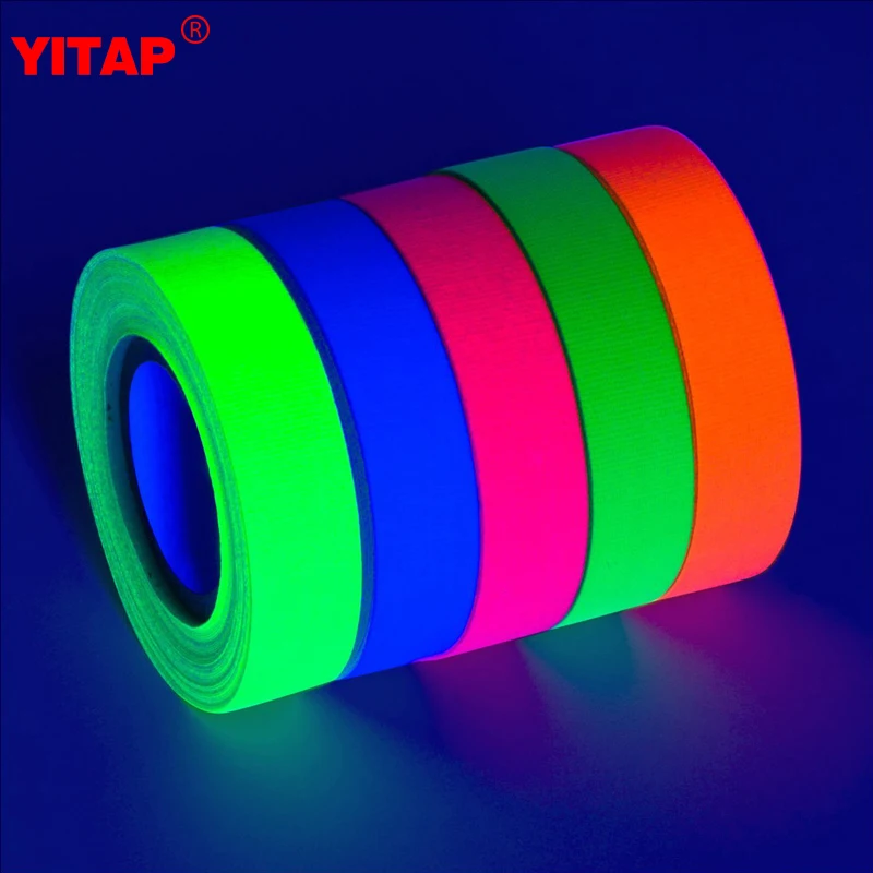 6 ролл флуоресцентный цветоустановщик неоновые ленты Blacklight реактивная Цветной