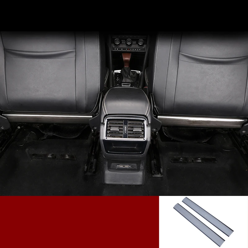 Lsrtw2017 Stainless Steel Car Rear Seat Anti-kick Board Strip for Skoda Kodiaq Karoq GT - Название цвета: titanium black