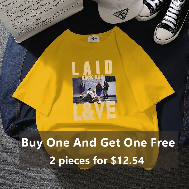 Купите один и получите бесплатно новинка 2019 Хлопковая женская футболка в стиле