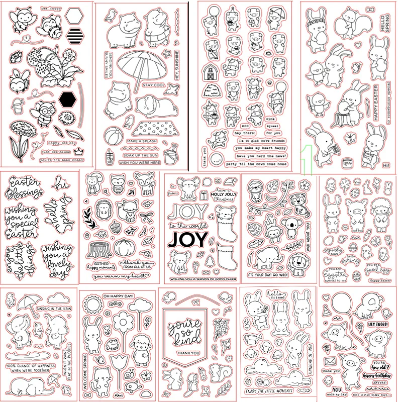 Милый Пасхальный кролик медведь слон пчела прозрачный силиконовый штамп/печать