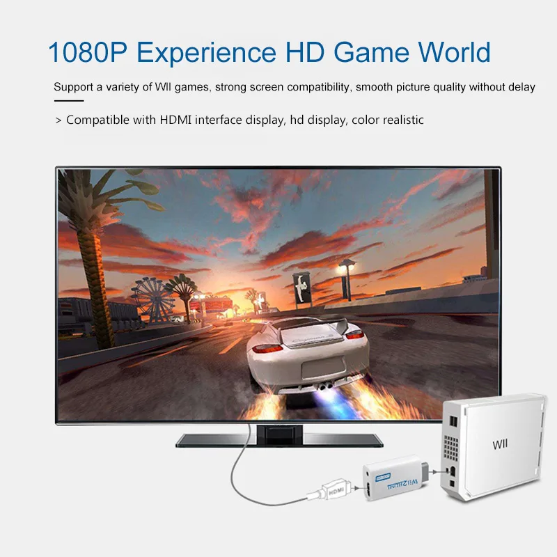 3 5 мм порт Hdmi адаптер Plug And Play HDMI 1080p Wii к преобразователь аудио коробка 720P и 1080P