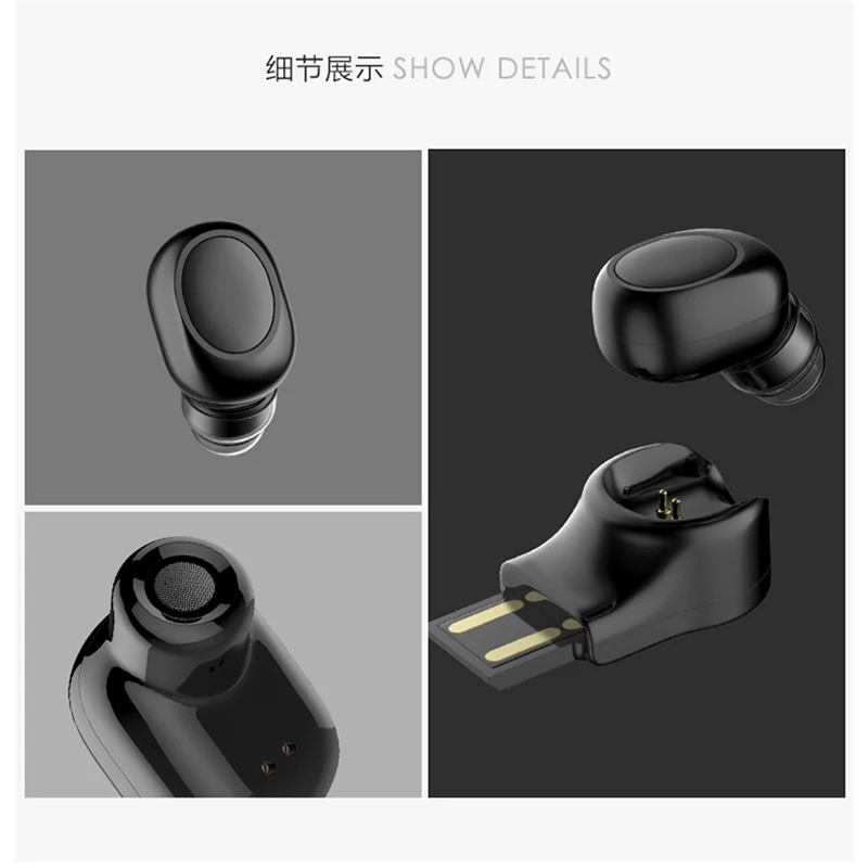Мини Bluetooth наушники гарнитура с микрофоном для iPhone Samsung Xiaomi USB Магнитный зарядный