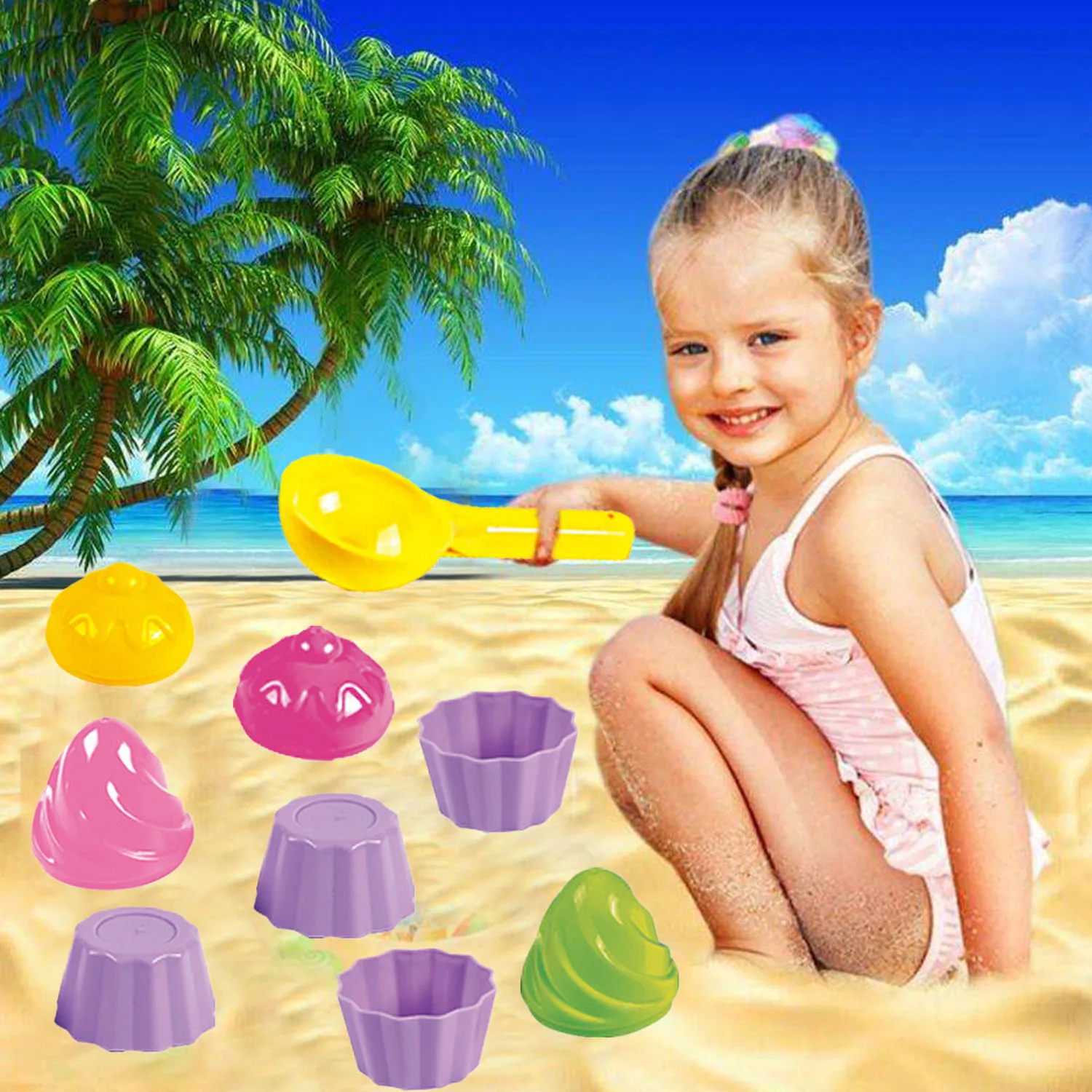 9 шт. Забавный Kawaii мороженого форма для выпечки тортов летние пляжные песочные