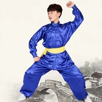 02 black red blue white chinese long sleeved taichi kungfu martial arts suit costume for children adult