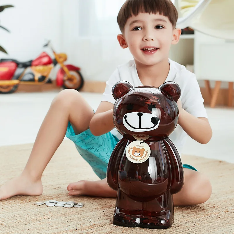 Супербольшая копилка прозрачная пластиковая Копилка безопасная монета конфеты