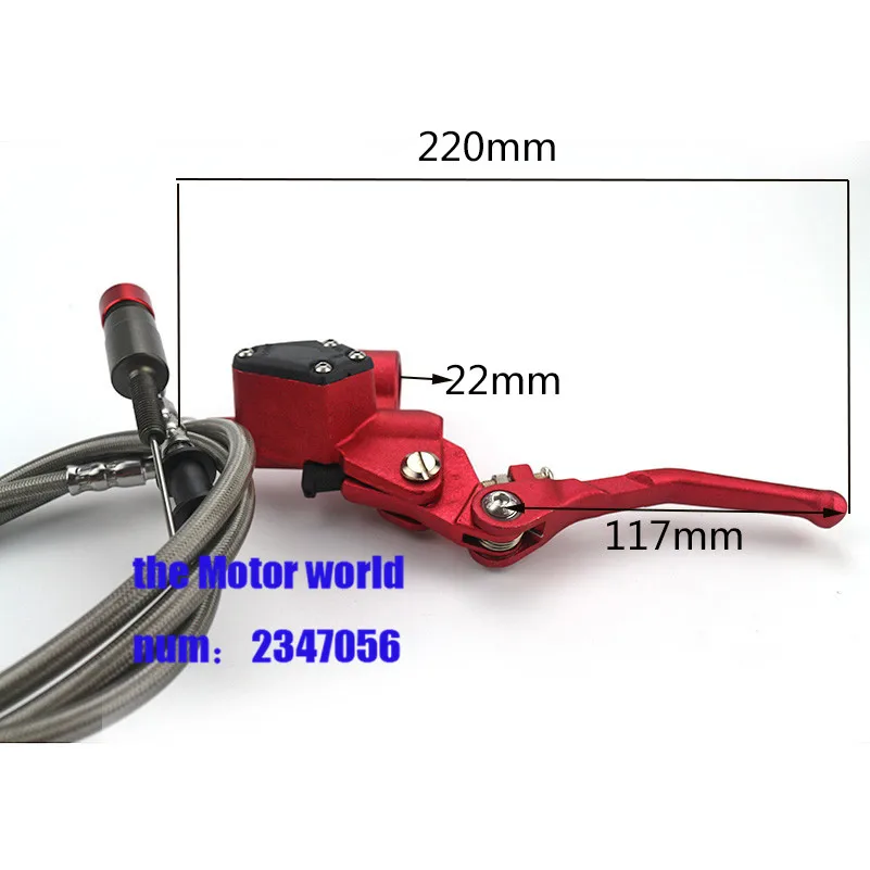 

1200mm Off Road Motorcycle Red Hydraulic Clutch lever Master Cylinder With Mirror Holder For 125-250cc Vertical Engine