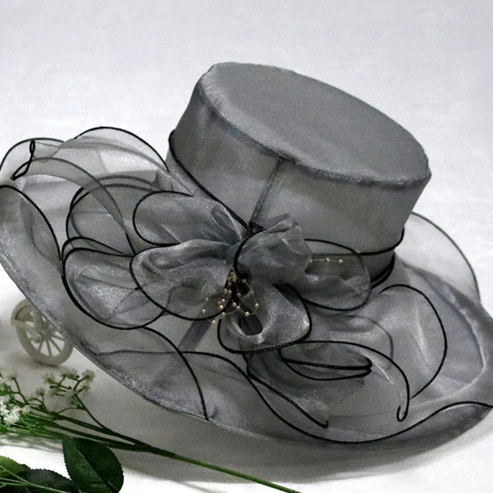 Женская модная элегантная фетровая широкая кружевная Цветочная сетчатая пряжа