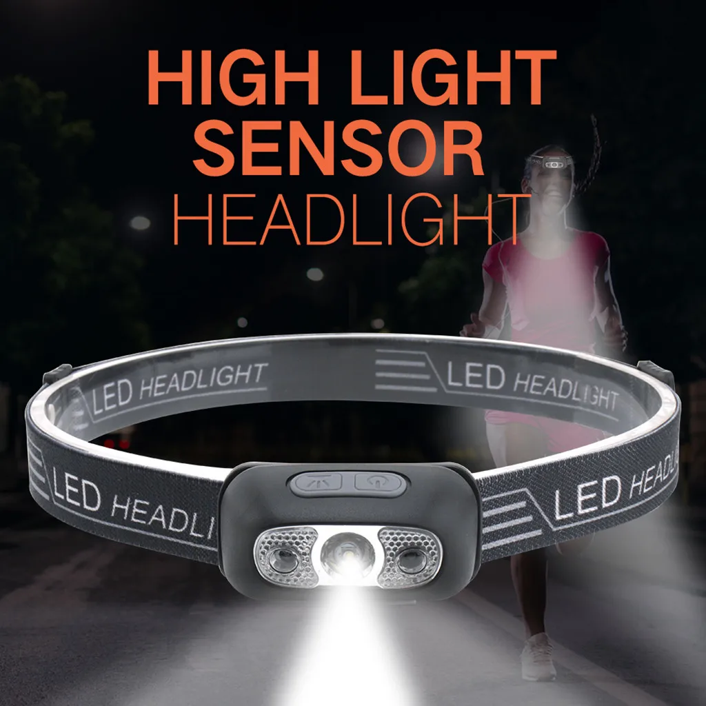 USB Перезаряжаемый светодиодный налобный фонарь водонепроницаемый для кемпинга