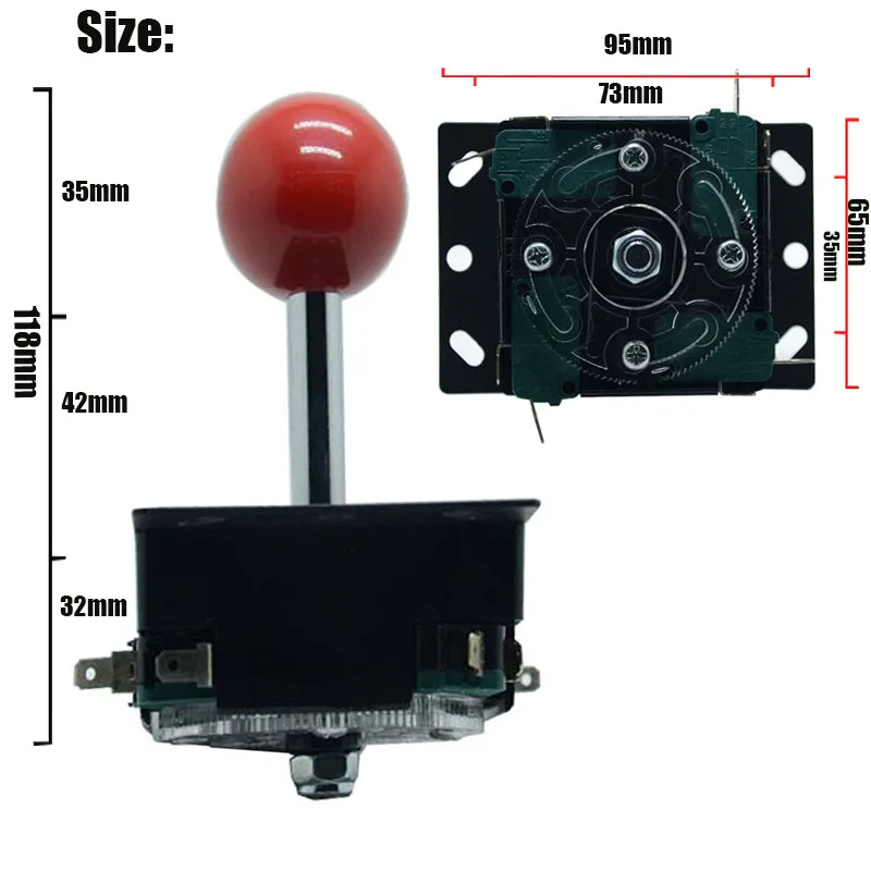 Аркадная палка 4/8 способ аркадная игра шар джойстика Joy stick красный Замена