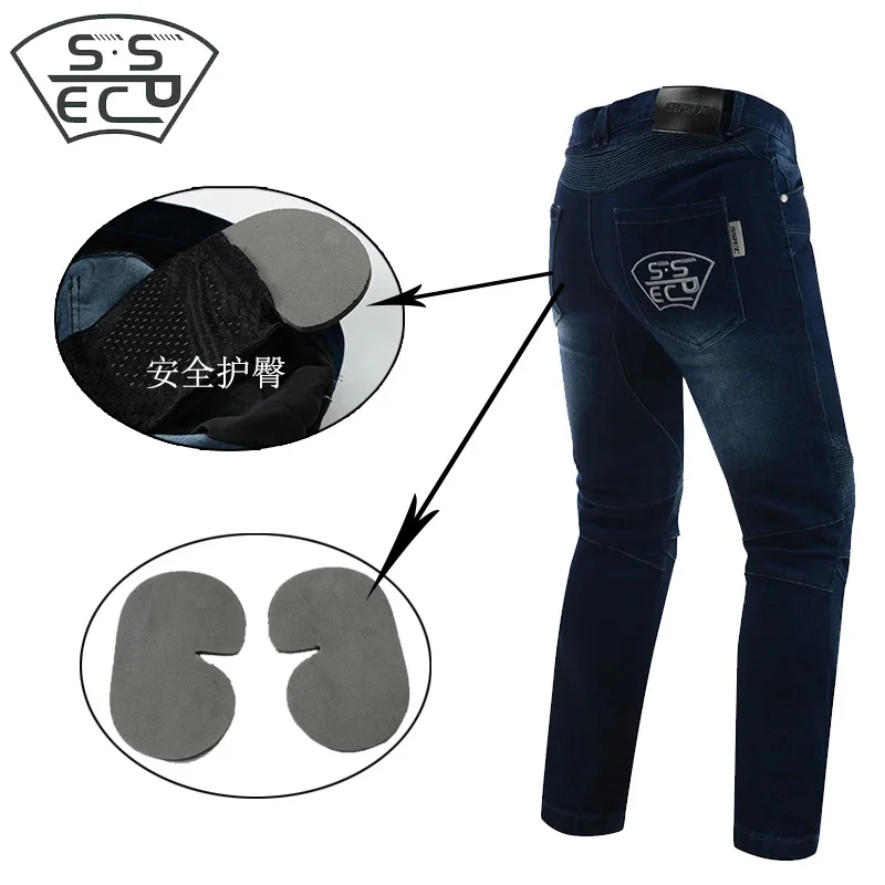 Мужские мотоциклетные брюки SSPEC штаны для защиты колена дышащие езды по