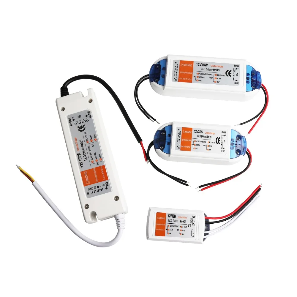 DC12V 18W 28W 48W 100W Светодиодный светильник ing трансформаторы Безопасный светодиодный