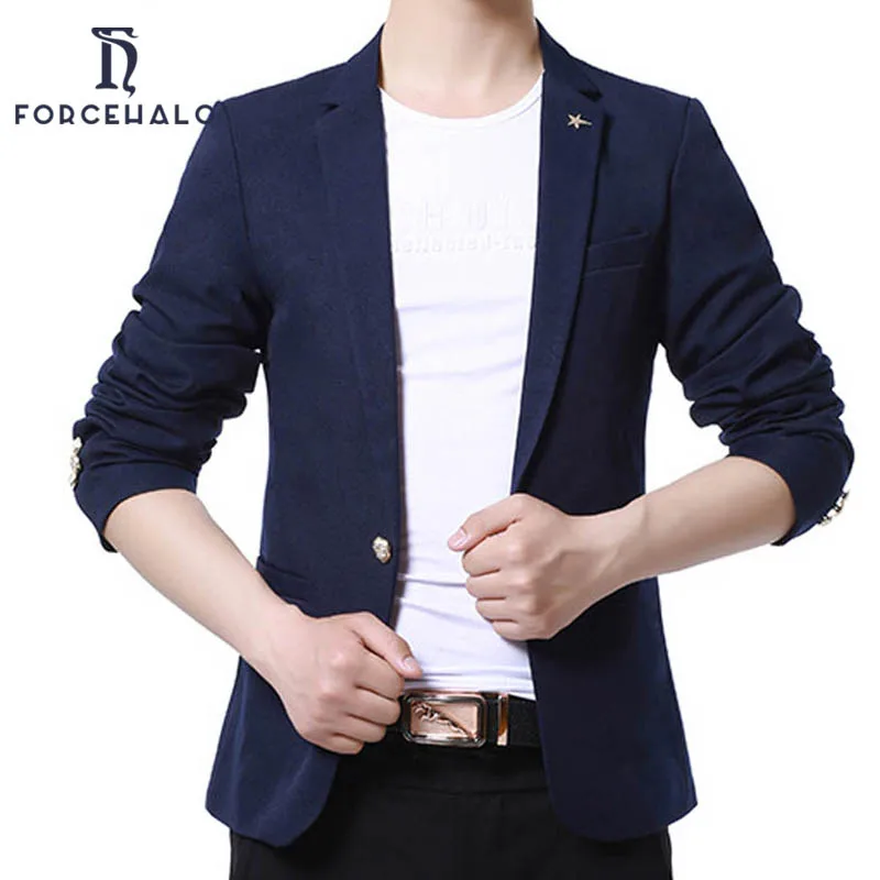 2017 Новые Моды для Мужчин Пиджак Одной Кнопки Дизайн Повседневные Мужские Пиджаки